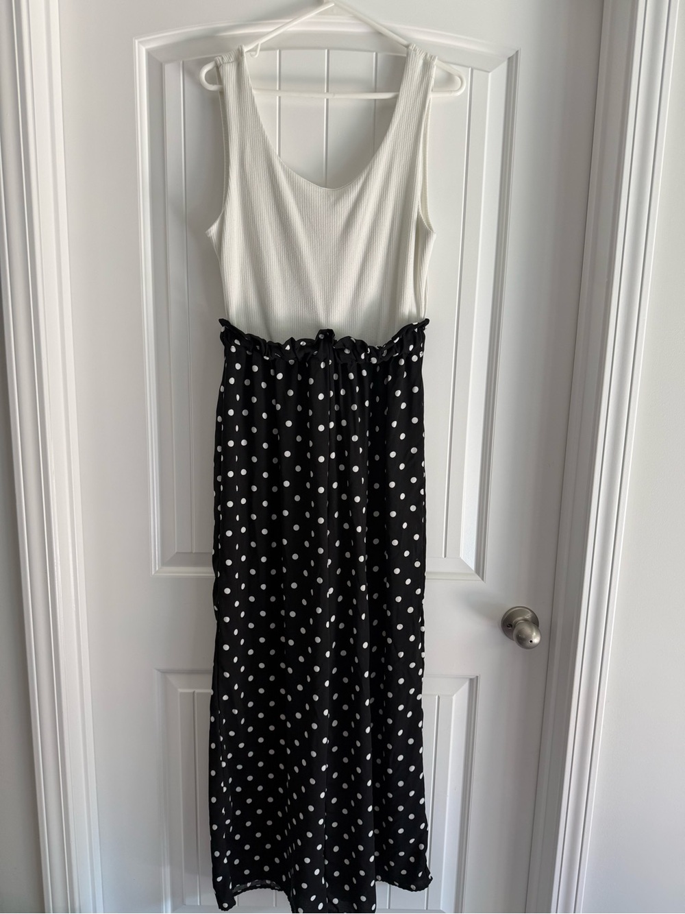 White & Black Polka Dot Romper